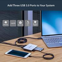 StarTech.com USB 3.0 naar gigabit Ethernet NIC netwerkadapter met 3-poorts hub - wit - thumbnail