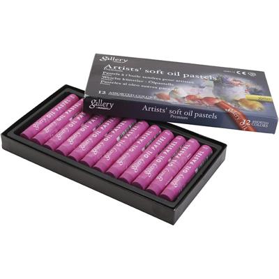 Gallery Oliepastel, L: 7 cm, d 11 mm, dikte 11 mm, purper, 12 stuk/ 1 doos