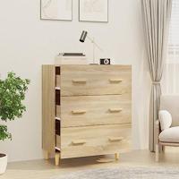 Dressoir 70x34x90 cm bewerkt hout sonoma eikenkleurig - thumbnail
