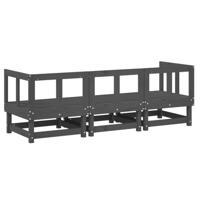 3-delige Loungeset massief grenenhout grijs - thumbnail