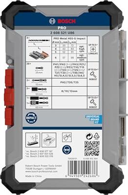 Bosch Professional PRO Impact Metal Boor-/bitset 40-delig - 2608521U86