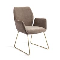 Jesper Home Eetkamerstoel 'Misaki' Slide Gold, kleur Mocha Mist - thumbnail