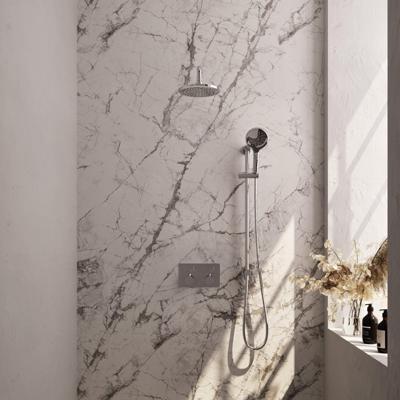 Chrome Edition inbouw regendouche SET 69 met drukknoppen en 20 cm douchekop