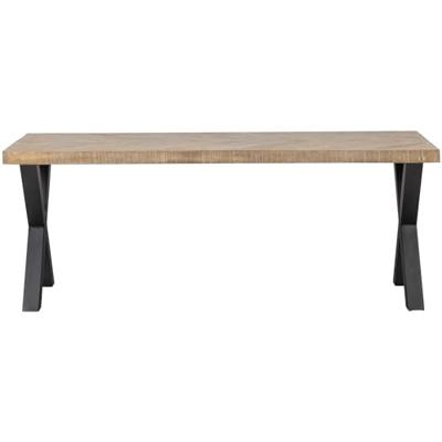WOOOD Eettafel 'Tablo' Mangohout Visgraat, met X-poot, 180 x 90cm WOOOD Eettafel 'Tablo' Mangohout Visgraat, met X-poot, 180 x 90cm