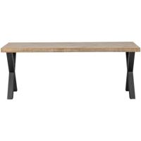 WOOOD Eettafel 'Tablo' Mangohout Visgraat, met X-poot, 180 x 90cm - thumbnail