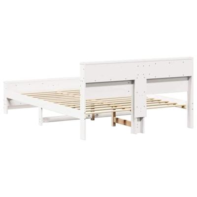Bedframe met hoofdeinde Wit 150 x 200 cm Massief grenenhout