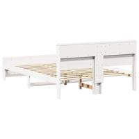 Bedframe met hoofdeinde Wit 150 x 200 cm Massief grenenhout - thumbnail