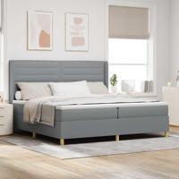 Boxspringbed met matras Lichtgrijs 140 x 200 cm Stof - thumbnail