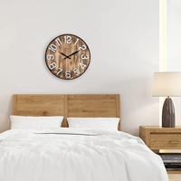 NeXtime NE-3277BR Grote Wandklok Aberdeen 50 cm Hout/Metaal - thumbnail