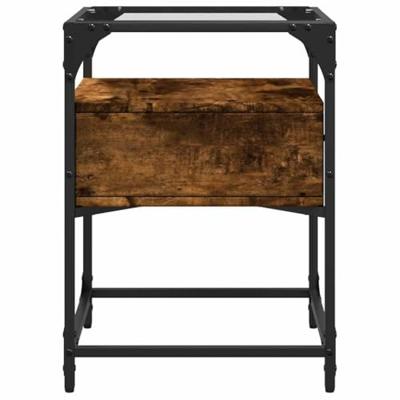 Nachtkastjes 2 st 40x40x55 cm bewerkt hout gerookt eikenkleurig