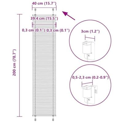VidaXL Plissé rolgordijn 40x200 cm stofbreedte 39,4 cm polyester VidaXL Plissé rolgordijn 40x200 cm stofbreedte 39,4 cm polyester