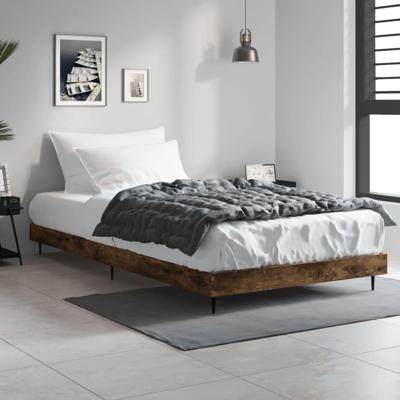 Bedframe zonder matras hout gerookt eikenkleurig 90x190 cm Bedframe zonder matras hout gerookt eikenkleurig 90x190 cm