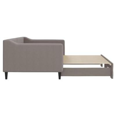 Slaapbank met onderschuifbed 90x200 cm stof taupe
