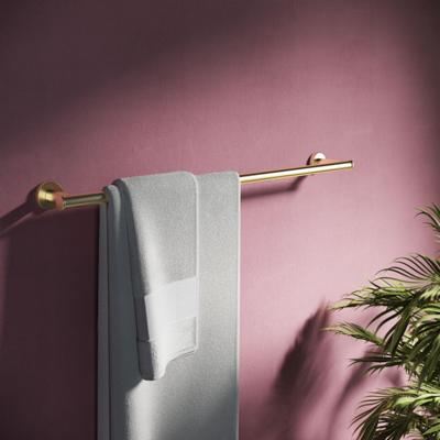 Hotbath Handdoekhouder Cobber X 64 cm Geborsteld Messing PVD Hotbath Handdoekhouder Cobber X 64 cm Geborsteld Messing PVD