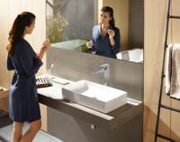 Hansgrohe Metropol ééngreeps wastafelkraan 260 met rechte greep en PushOpen afvoerplug, chroom - thumbnail