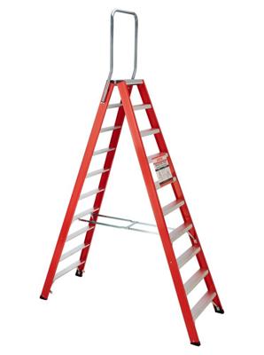 4tecx Trap dubbel oploopbaar aluminium 2 x 10 tredes met beugel