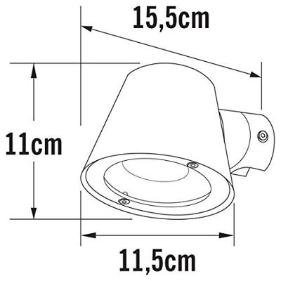 KonstSmide MuurlampTrieste 11cm zinkgrijs - 7523-320