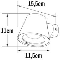 KonstSmide MuurlampTrieste 11cm zinkgrijs - 7523-320 - thumbnail