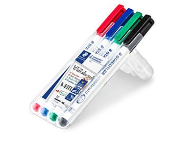Staedtler Lumocolor whiteboard pen 301 301 WP4 Whiteboardmarker Zwart, Rood, Blauw, Groen 4 stuk(s)
