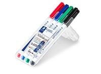 Staedtler whiteboard pen Lumocolor Pen, opstelbare box met 4 stuks in geassorteerde kleuren - thumbnail