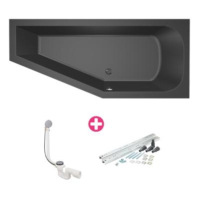 Hoekbad Xenz Lagoon Compact 160x75x45 cm Rechts Ebony Hoekbad Xenz Lagoon Compact 160x75x45 cm Rechts Ebony