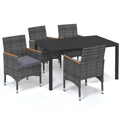 5-delige Tuinset met kussens poly rattan grijs 5-delige Tuinset met kussens poly rattan grijs