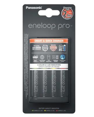 Panasonic BQ-CC55 snellader + 4 Eneloop Pro AA batterijen