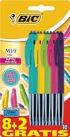 Balpen Bic M10 Colors Limited Edition medium assorti 8+2 gratis - thumbnail