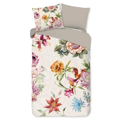 Good Morning Dekbedovertrek "bloemen" - Zand - (140x200/220 cm) - Katoen