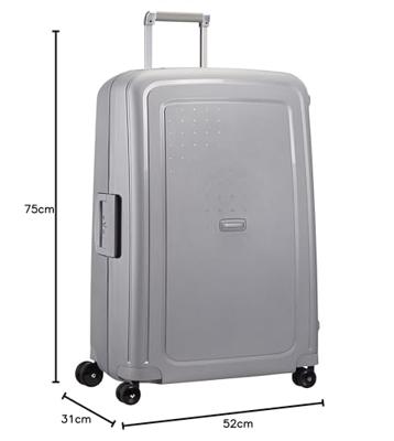 Samsonite S&apos;cure Spinner 75cm Zilver
