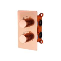 Douchekraan Inbouw Best Design Lyon Thermostaatkraan 2-weg Mat Rose Goud (incl. inbouwdeel) - thumbnail