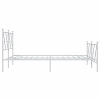 Bedframe met hoofd- en voeteneinde metaal wit 140x190 cm - thumbnail