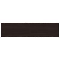 Tafelblad natuurlijke rand 200x50x(2-4)cm eikenhout donkerbruin - thumbnail