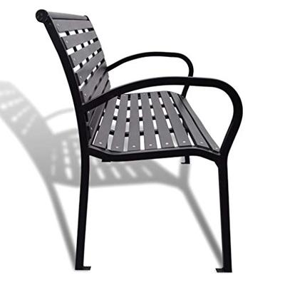 VidaXL Tuinbank 125 cm staal en hkc zwart