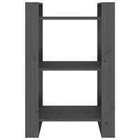 Boekenkast/kamerscherm 60x35x91 cm massief grenenhout grijs - thumbnail