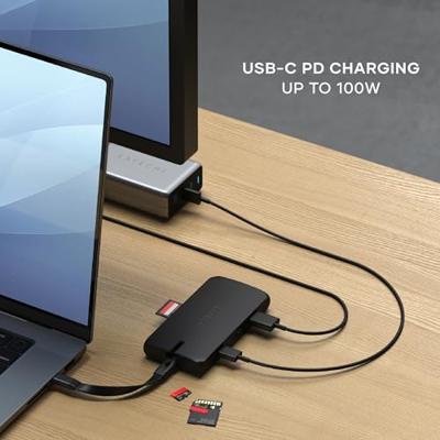 SATECHI USB-C Multipoort Adapter, USB-C Hub 9-in-1, On-The-Go Multipoort Adapter - Voor M2/ M1 Macbook Pro/Air, M2/ M1 iPad Pro/Air, M2 Mac Mini, iMac M1 (Zwart)