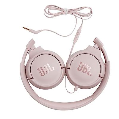 JBL Tune500 on-ear hoofdtelefoon met kabel in roze - oortelefoon met 1-knops afstandsbediening, geïntegreerde microfoon en spraakassistent - telefoneren en muziek luisteren onderweg