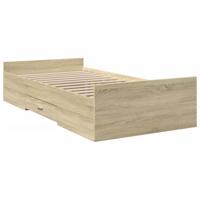 Bedframe met lades bewerkt hout sonoma eikenkleurig 120x200 cm - thumbnail