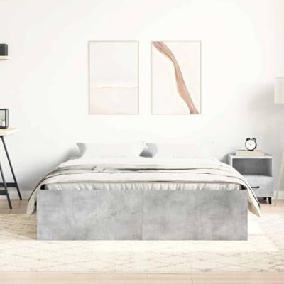 Bedframe betongrijs 160x200 cm
