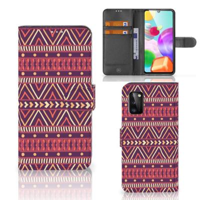 Samsung Galaxy A41 Telefoon Hoesje Aztec Paars Samsung Galaxy A41 Telefoon Hoesje Aztec Paars