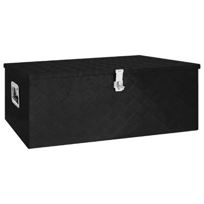 Opbergbox 100x55x37 cm aluminium zwart Opbergbox 100x55x37 cm aluminium zwart