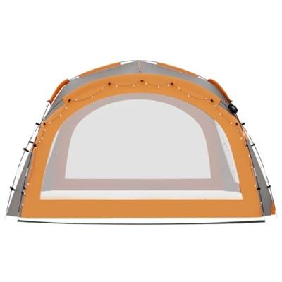 VidaXL Partytent met led en 4 zijwanden 3,6x3,6x2,3 m grijs en oranje
