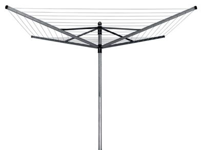 Brabantia lift-o-matic droogmolen met metalen grondanker 50 meter metallic grey