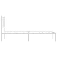 Bedframe met hoofdbord metaal wit 90x200 cm - thumbnail