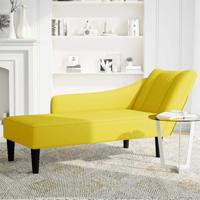 Chaise longue met rechterarmleuning fluweel geel - thumbnail