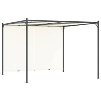 Pergola met verstelbaar dak 3x3 m staal crèmewit - thumbnail