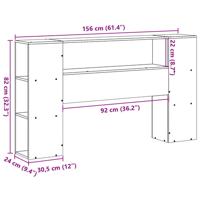 Hoofdbord met opbergruimte 160 cm massief grenenhout - thumbnail