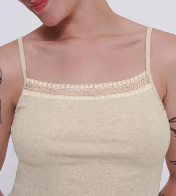 Dames hemd GO Ribbed Crop Top - Mouwloos slaapshirt