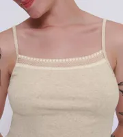 Dames hemd GO Ribbed Crop Top - Mouwloos slaapshirt - thumbnail