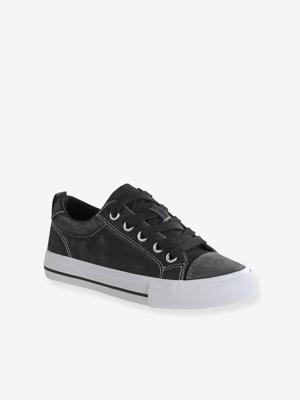 Vintage geknoopte en geritste kindermanden grijs